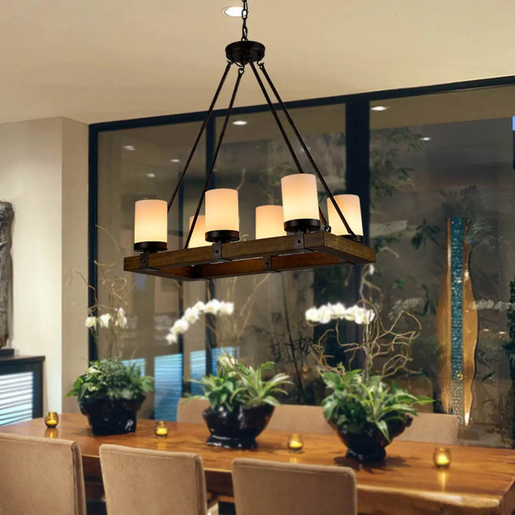 Lampadario a sospensione da isola per cucina industriale a 6 luci in metallo