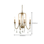 Lustre à bougies en alliage métallique de style moderne du milieu du siècle avec cristal