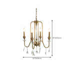 Lustre à bougies en alliage métallique de style moderne du milieu du siècle avec cristal