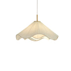 Suspension lumineuse réglable en tissu blanc en forme de fleur pour intérieur