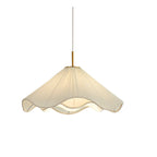 Suspension lumineuse réglable en tissu blanc en forme de fleur pour intérieur