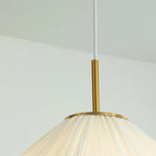 Suspension lumineuse réglable en tissu blanc en forme de fleur pour intérieur
