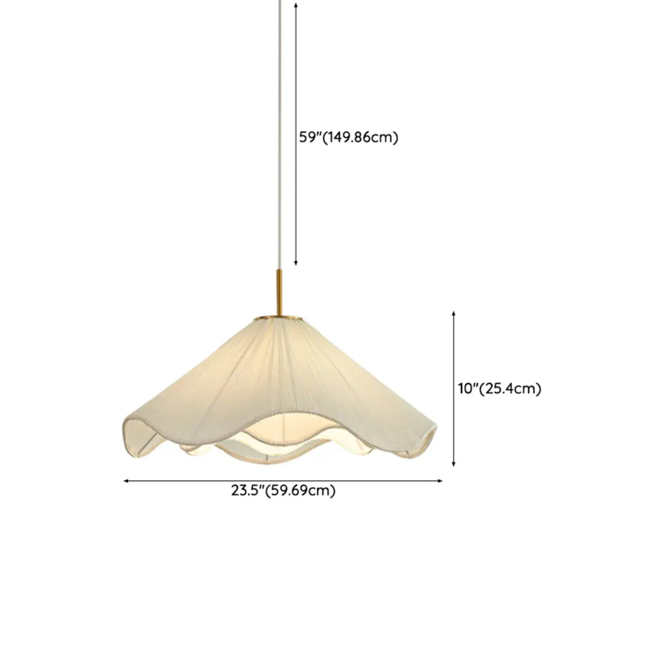 Suspension lumineuse réglable en tissu blanc en forme de fleur pour intérieur