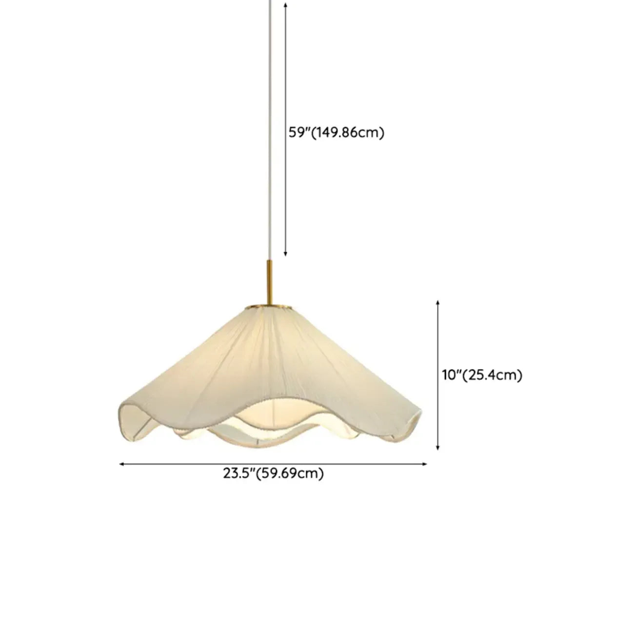Suspension lumineuse réglable en tissu blanc en forme de fleur pour intérieur