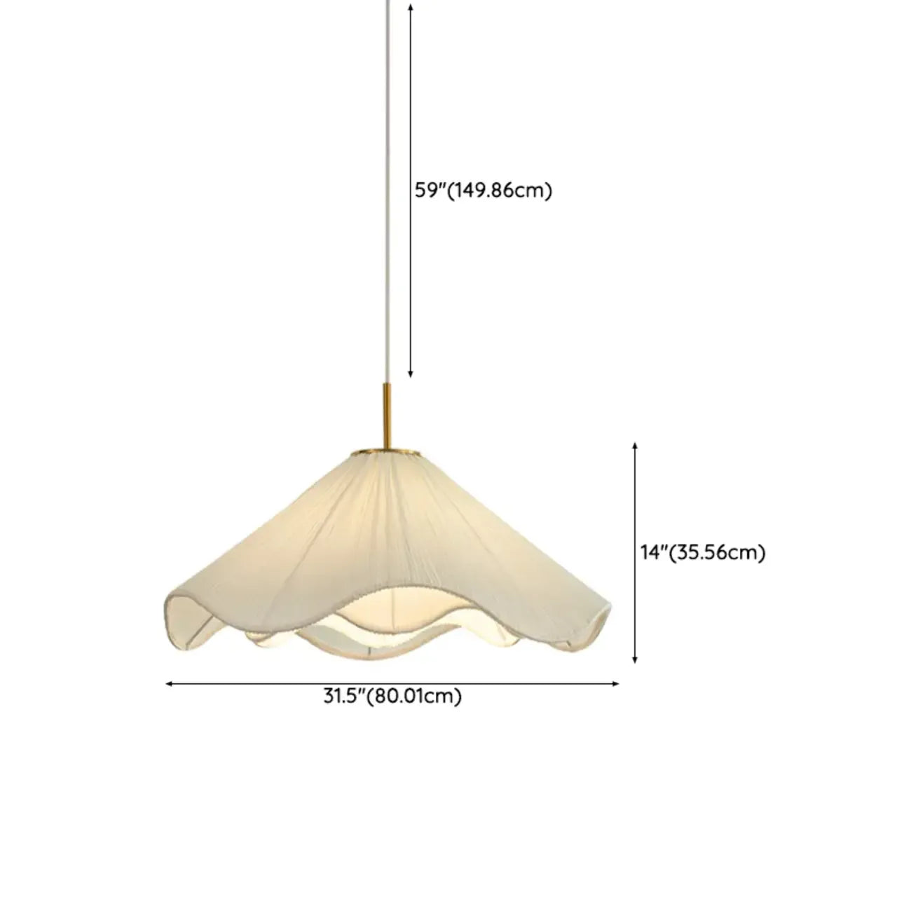 Suspension lumineuse réglable en tissu blanc en forme de fleur pour intérieur