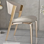 Chaise de salle à manger glamour moderne à dossier bas en similicuir