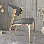 Chaise de salle à manger glamour moderne à dossier bas en similicuir
