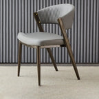 Chaise de salle à manger glamour moderne à dossier bas en similicuir