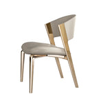 Chaise de salle à manger glamour moderne à dossier bas en similicuir
