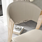 Chaise de salle à manger glamour moderne à dossier bas en similicuir