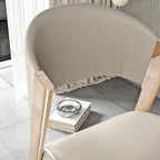 Chaise de salle à manger glamour moderne à dossier bas en similicuir