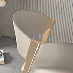 Chaise de salle à manger glamour moderne à dossier bas en similicuir