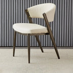 Chaise de salle à manger glamour moderne à dossier bas en similicuir