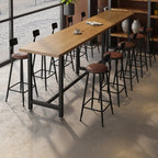 Table de bar à 3 pieds en métal noir avec repose-pieds