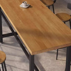 Table de bar à 3 pieds en métal noir avec repose-pieds