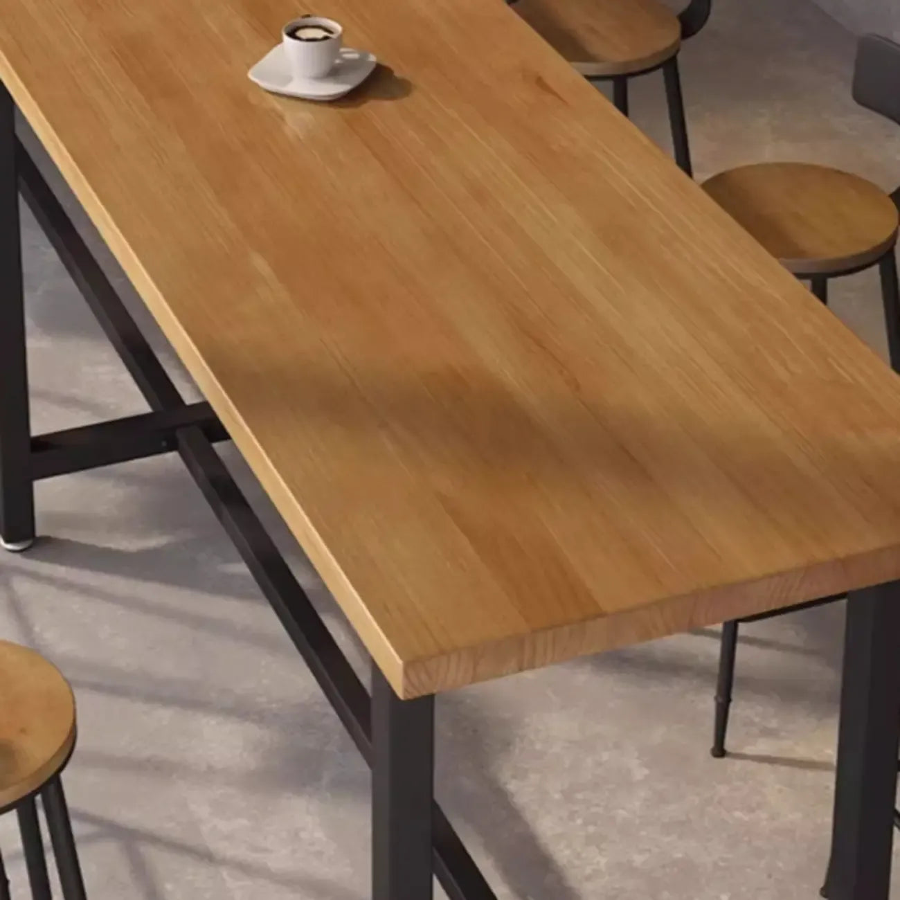 Table de bar à 3 pieds en métal noir avec repose-pieds