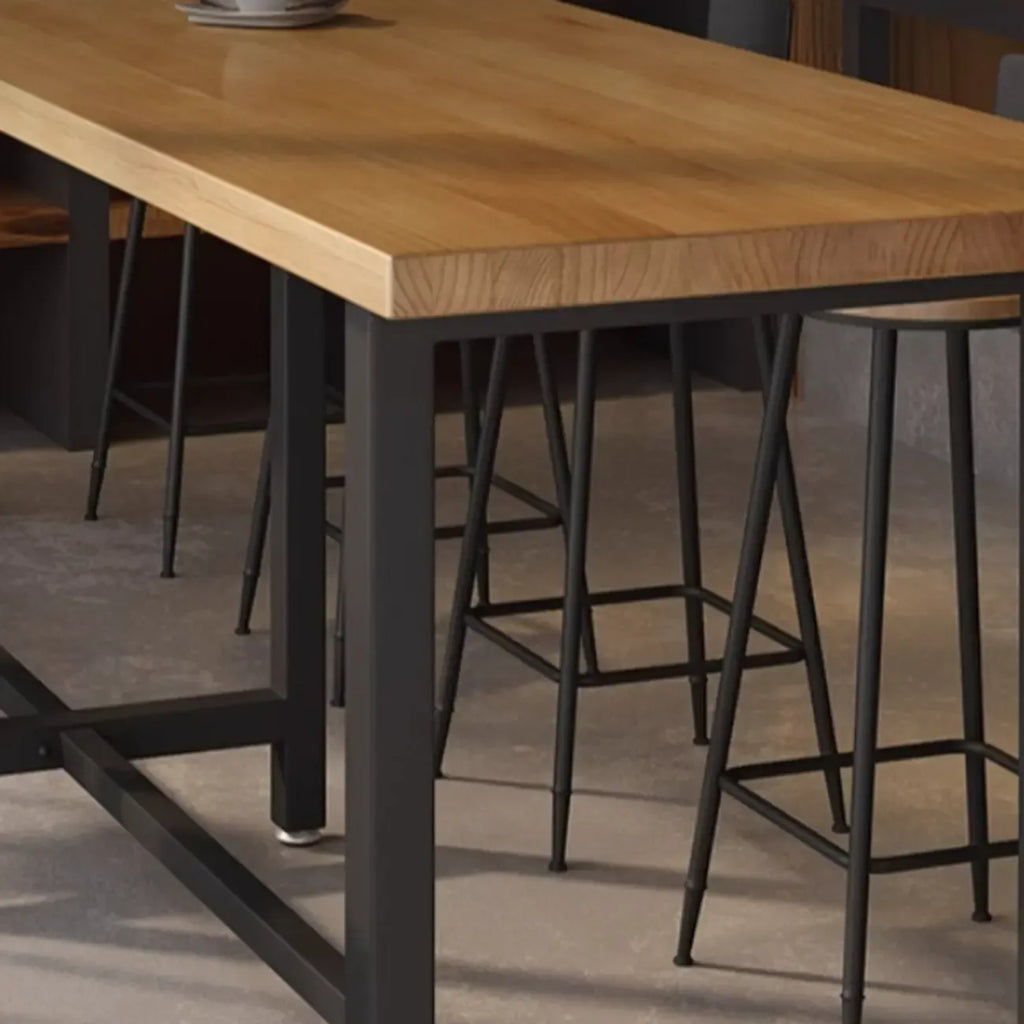 Table de bar à 3 pieds en métal noir avec repose-pieds