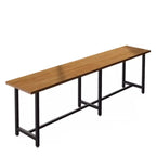 Table de bar à 3 pieds en métal noir avec repose-pieds