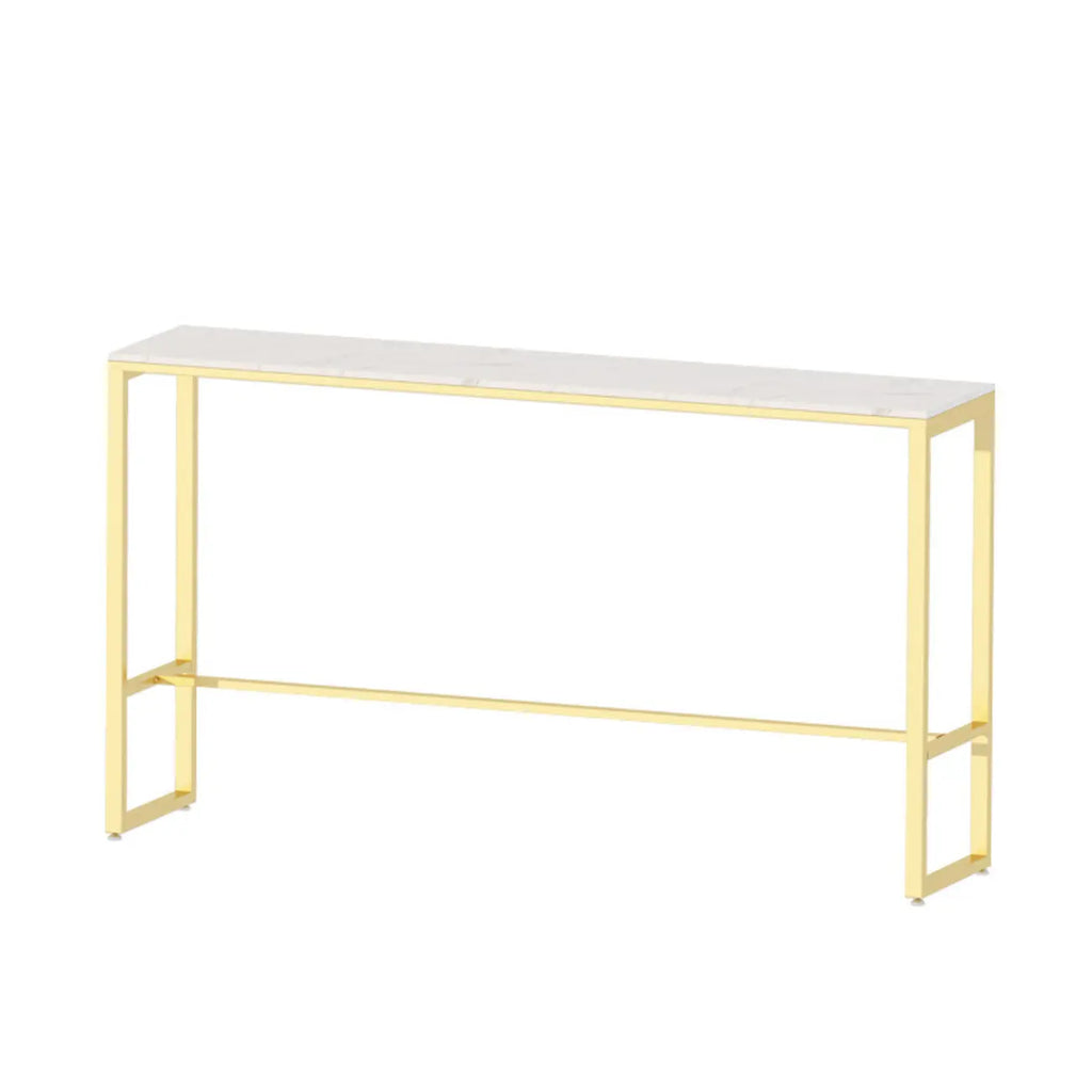 Tables de bar élégantes avec plateau en marbre blanc