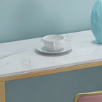 Tables de bar élégantes avec plateau en marbre blanc
