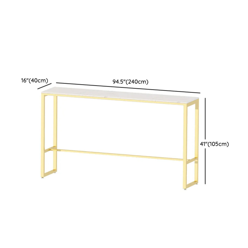 Tables de bar élégantes avec plateau en marbre blanc