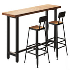 Tables de bar fixes en bois naturel avec repose-pieds