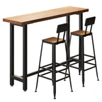 Tables de bar fixes en bois naturel avec repose-pieds