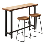 Tables de bar fixes en bois naturel avec repose-pieds