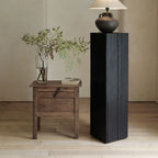 Table d'appoint carrée moderne en pin noir