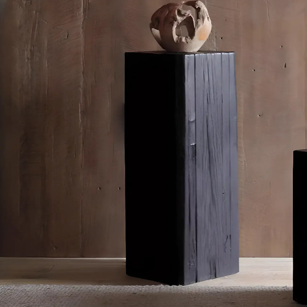 Table d'appoint carrée moderne en pin noir