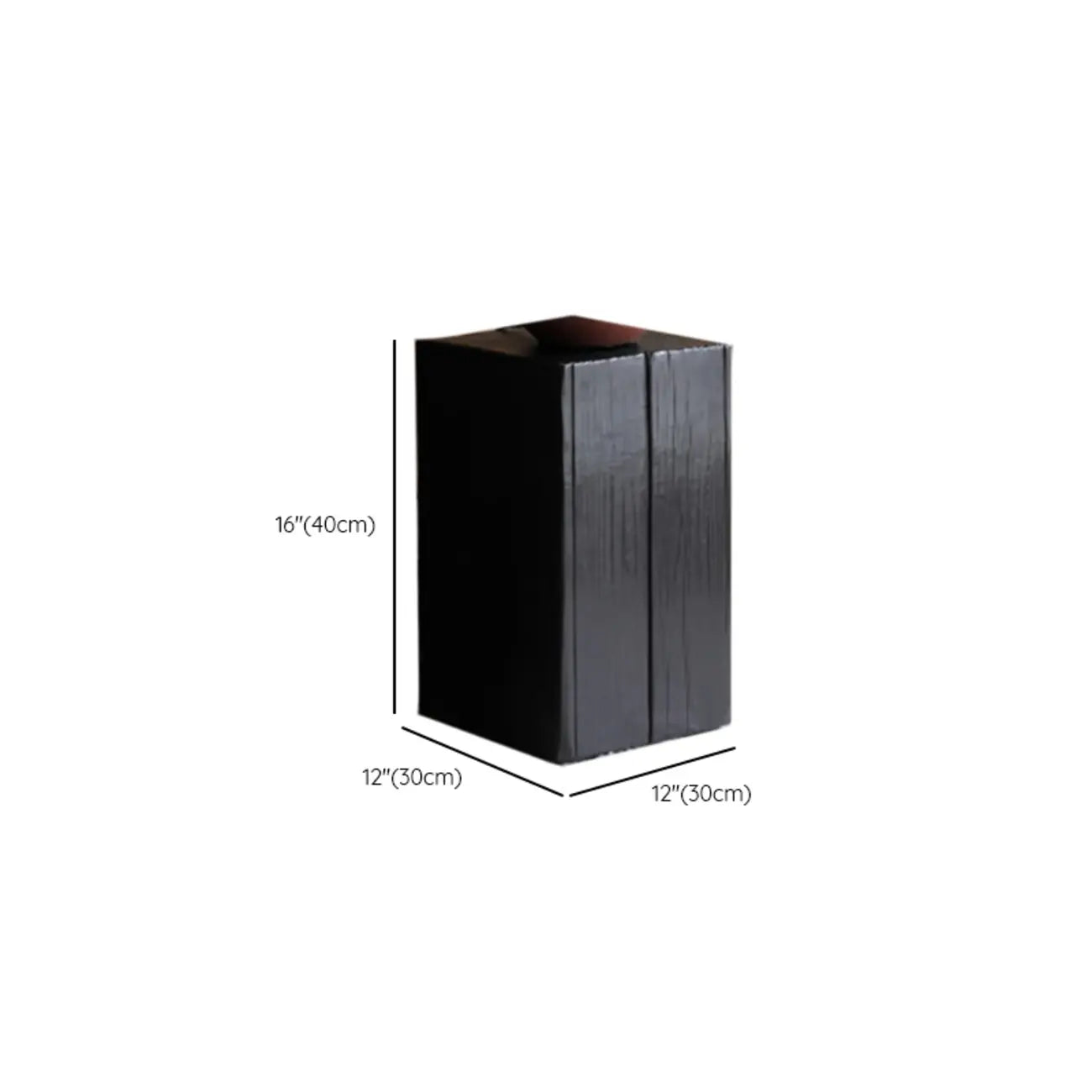 Table d'appoint carrée moderne en pin noir