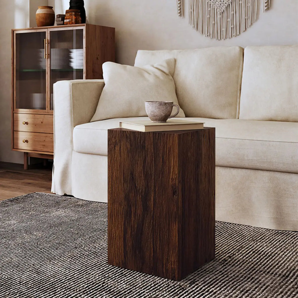 Table d'appoint carrée Pillar en pin rustique