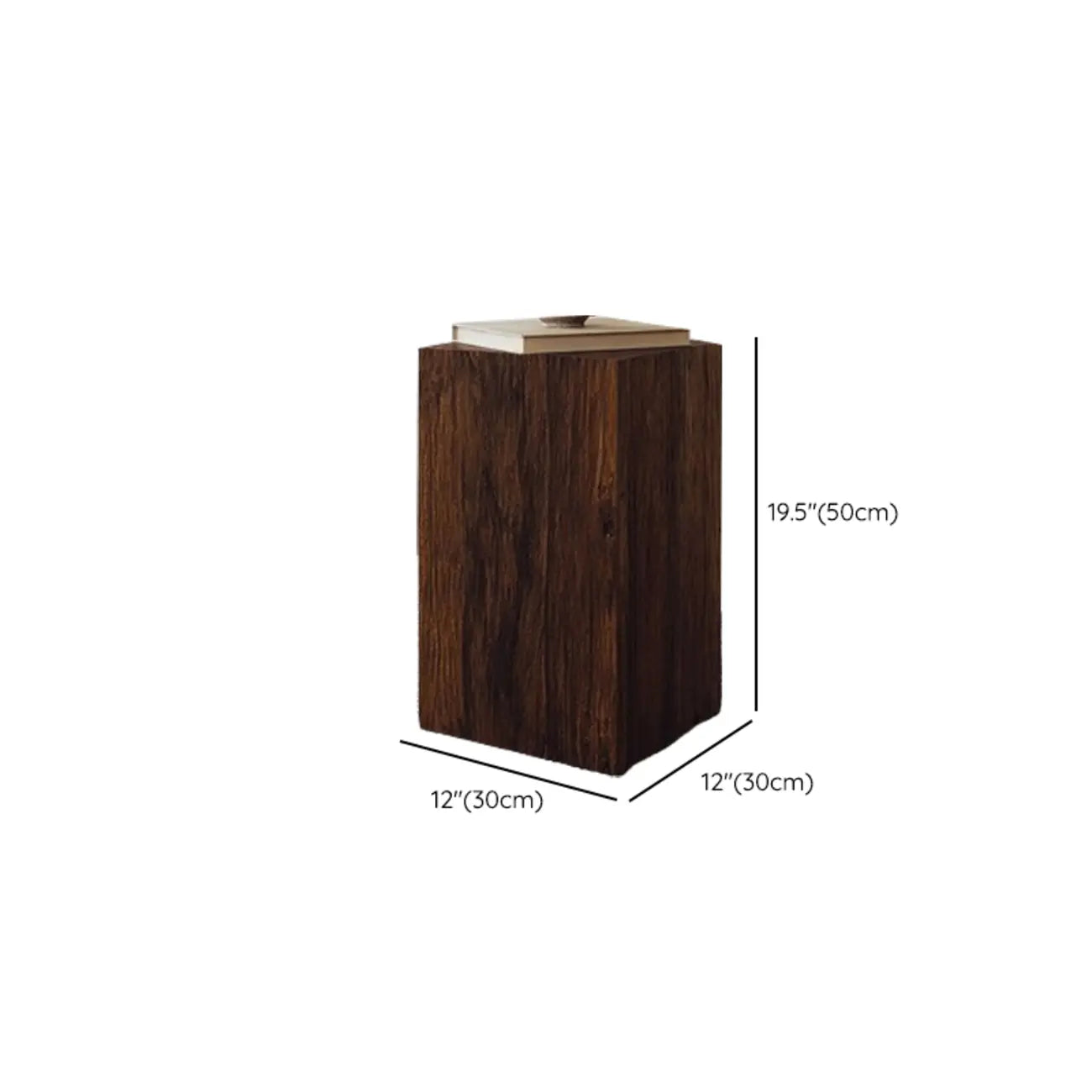 Table d'appoint carrée Pillar en pin rustique