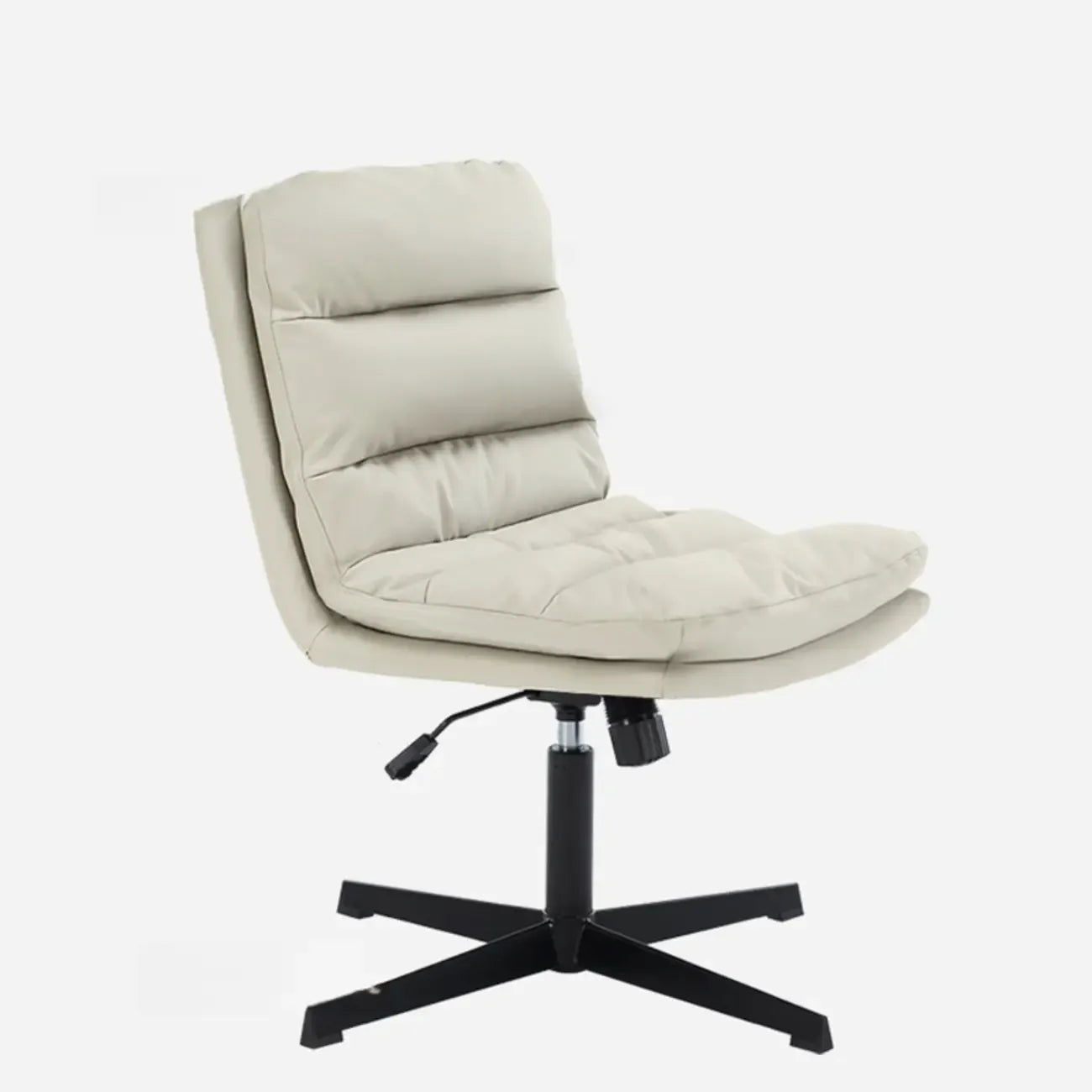 Chaise de bureau réglable décontractée en cuir beige
