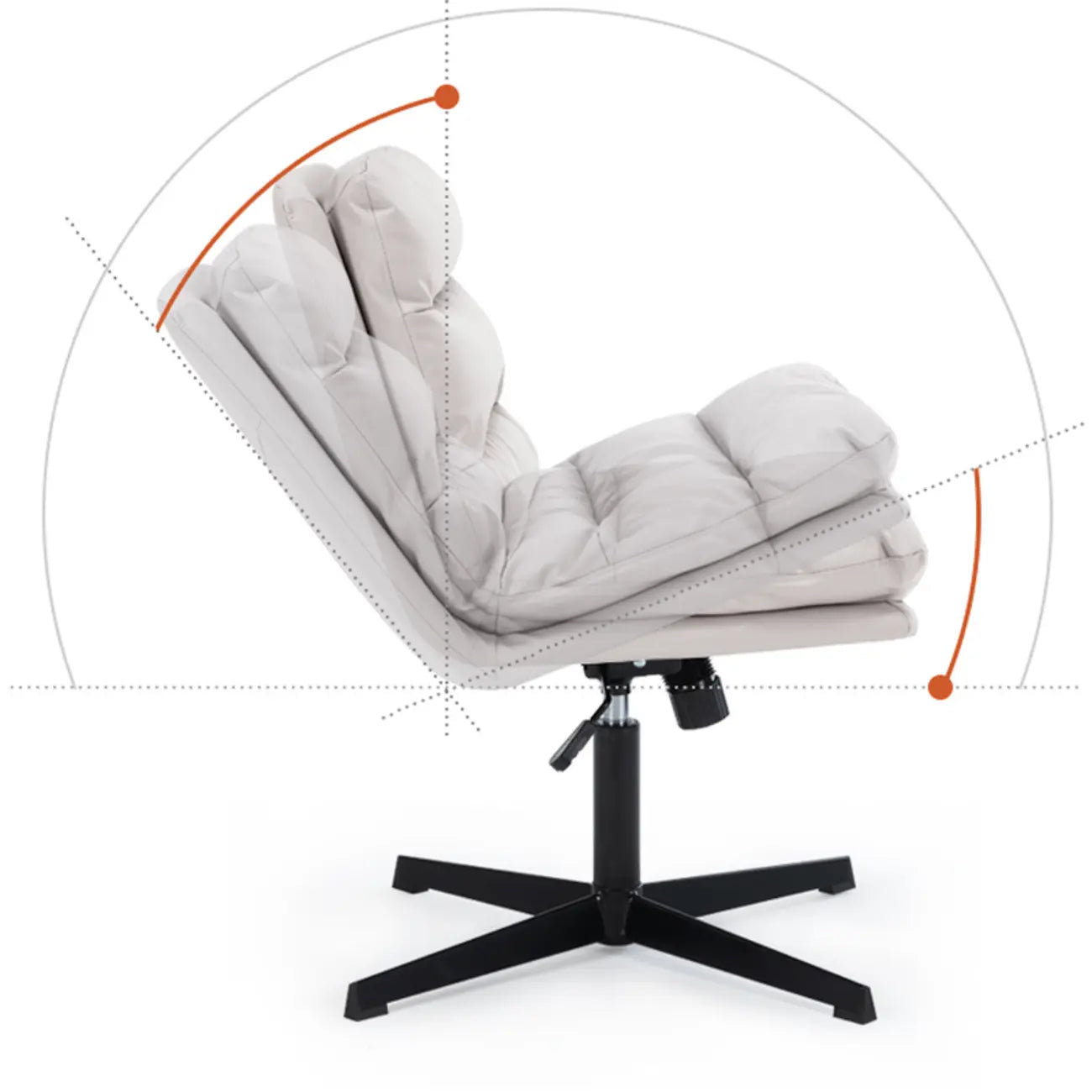 Chaise de bureau réglable décontractée en cuir beige