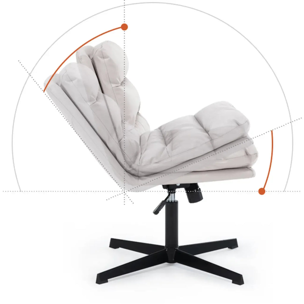 Chaise de bureau réglable décontractée en cuir beige