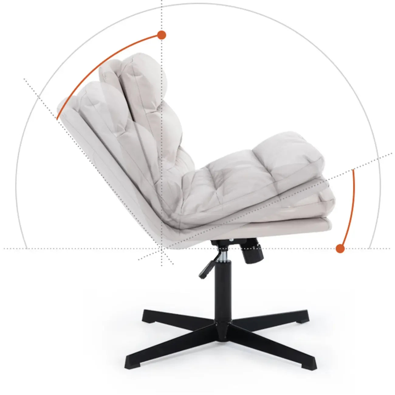 Chaise de bureau réglable décontractée en cuir beige