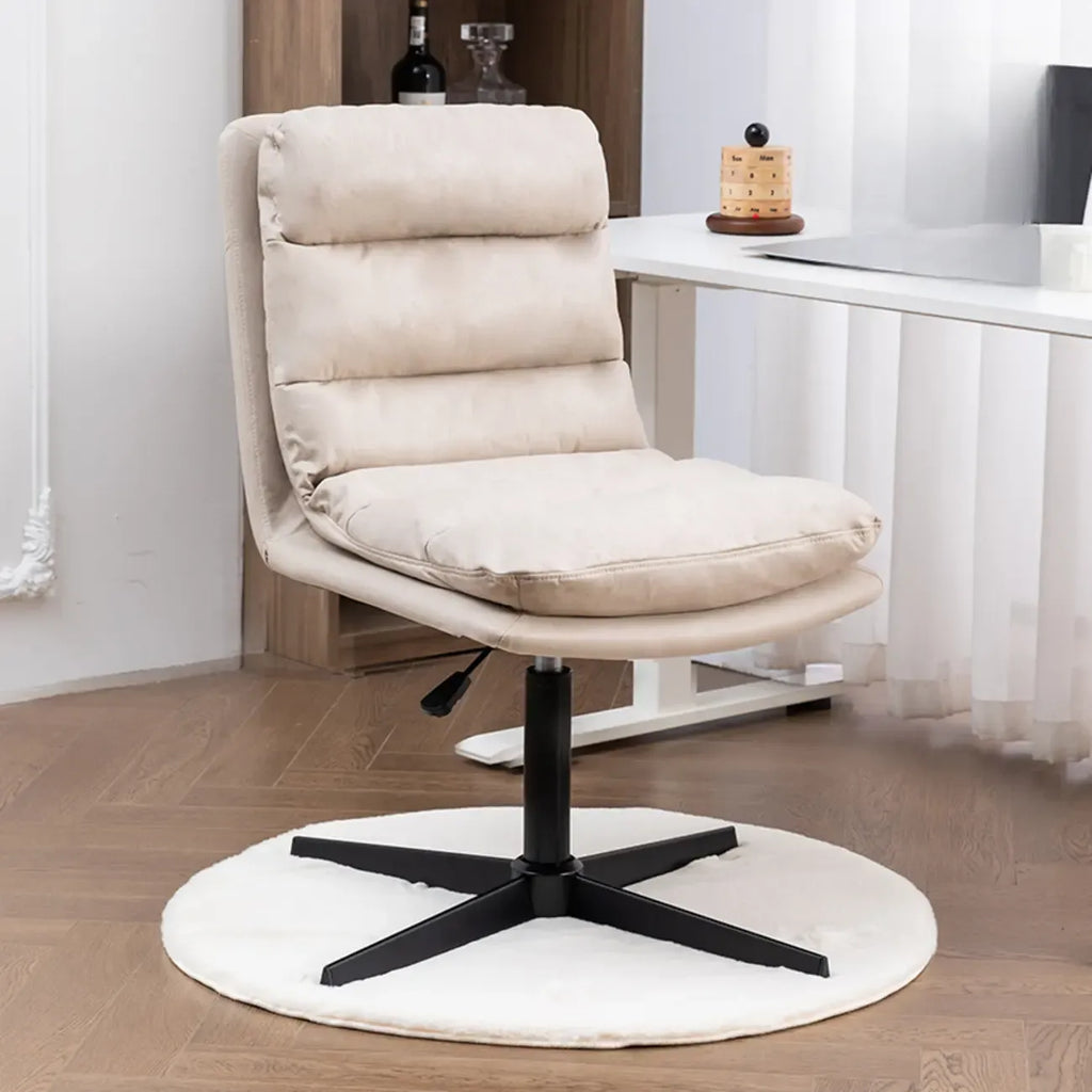 Chaise de bureau réglable décontractée en cuir beige