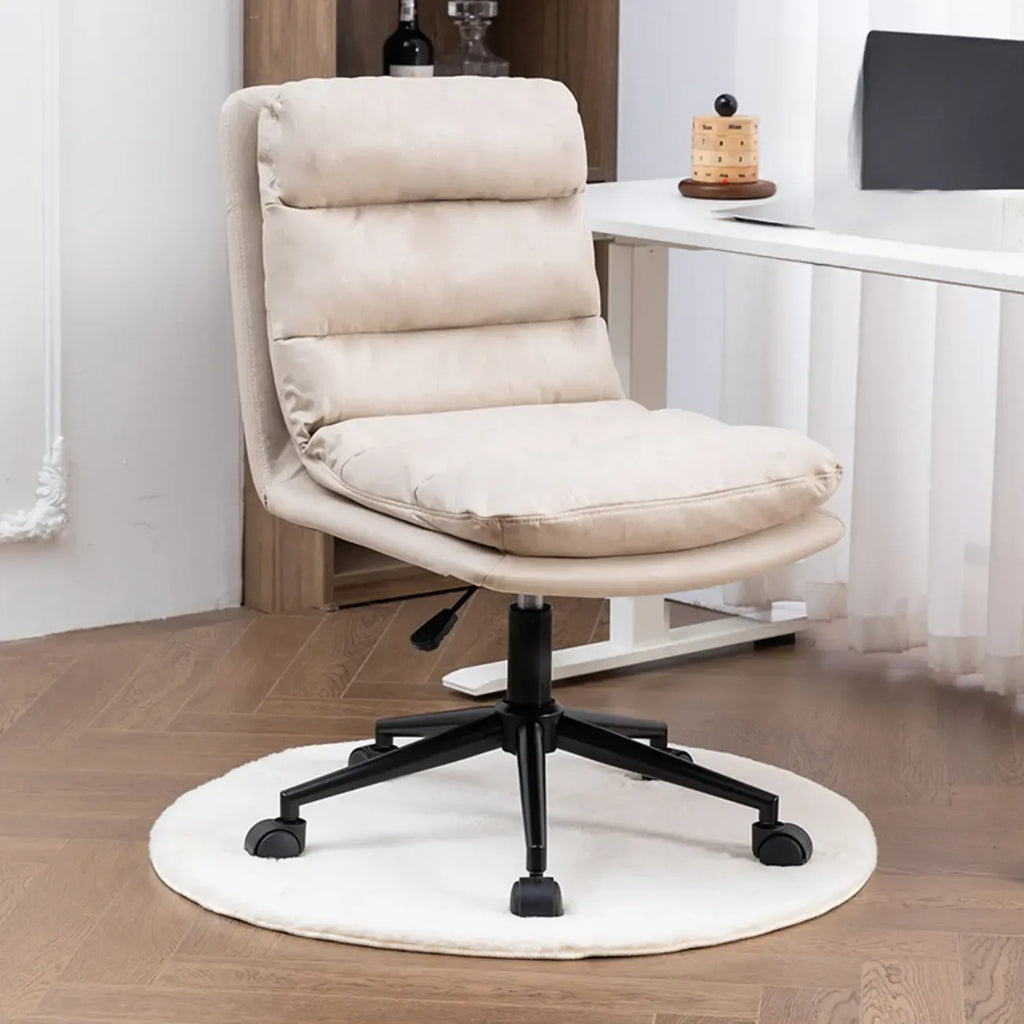 Chaise de bureau réglable décontractée en cuir beige