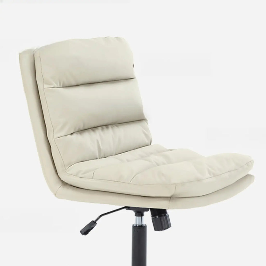 Chaise de bureau réglable décontractée en cuir beige