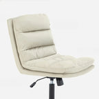Chaise de bureau réglable décontractée en cuir beige