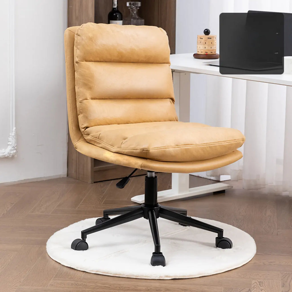 Chaise de bureau réglable décontractée en cuir beige