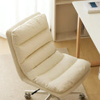 Chaise de bureau réglable décontractée en cuir beige
