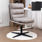 Chaise de bureau réglable décontractée en cuir beige