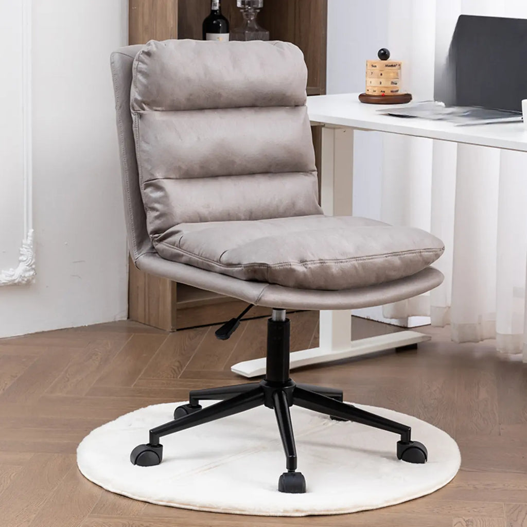 Chaise de bureau réglable décontractée en cuir beige