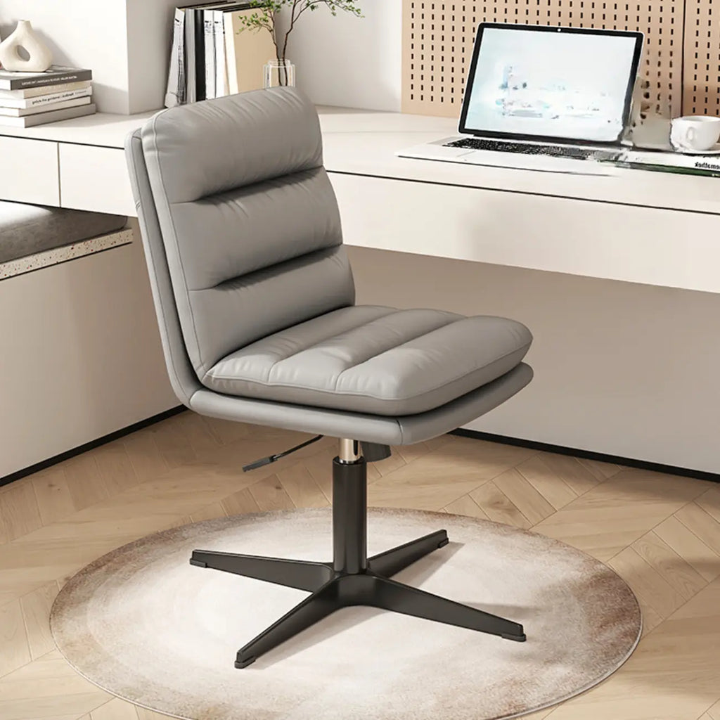 Chaise de bureau réglable décontractée en cuir beige