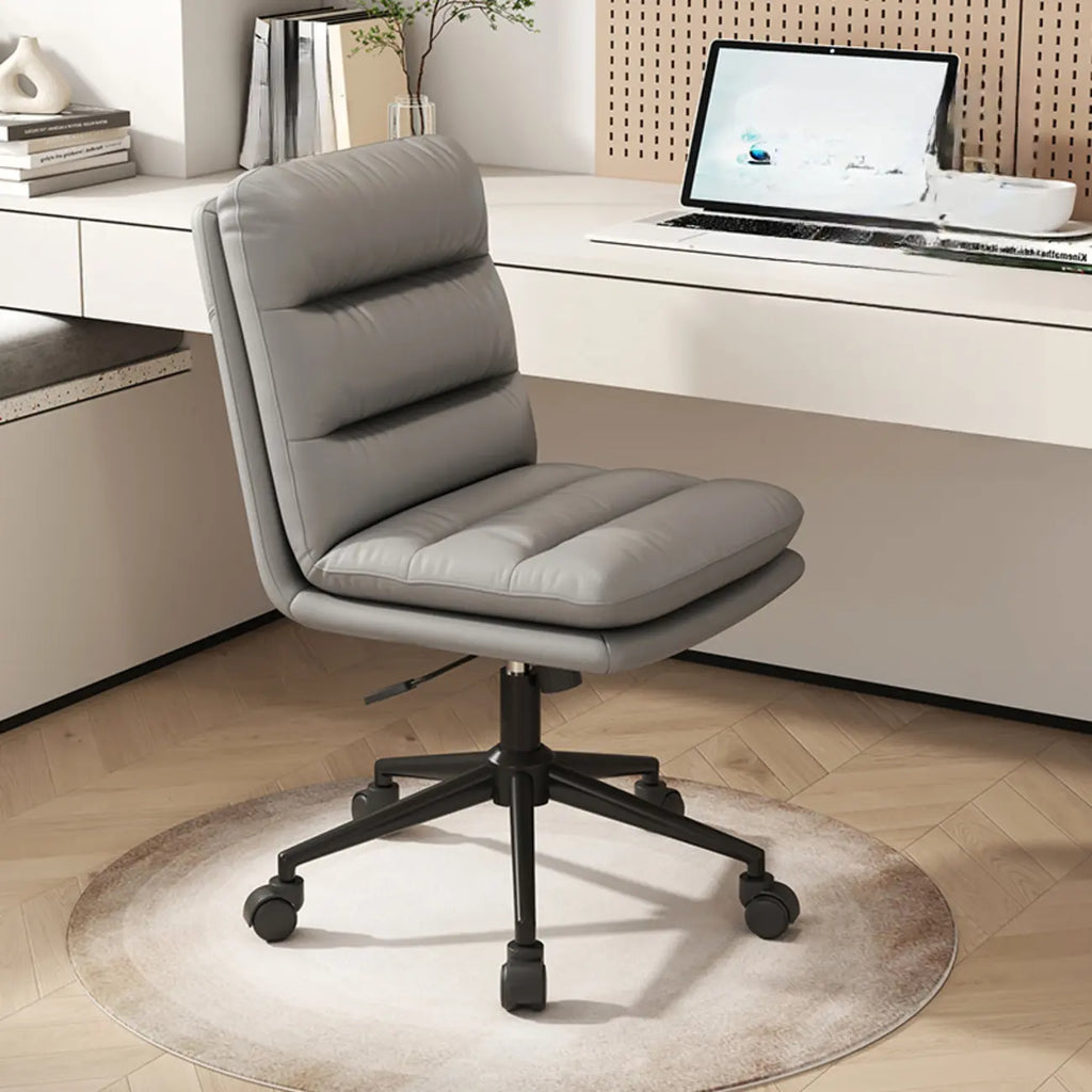 Chaise de bureau réglable décontractée en cuir beige