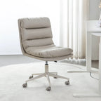Chaise de bureau réglable décontractée en cuir beige