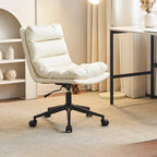Chaise de bureau réglable décontractée en cuir beige