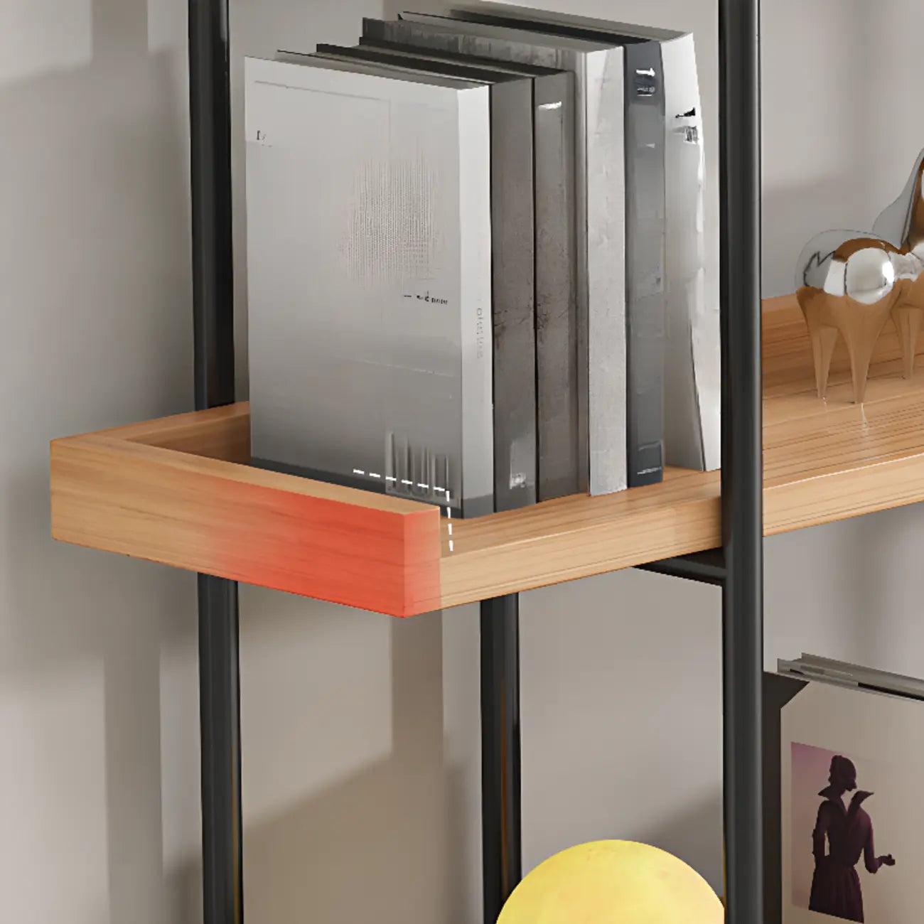 Bibliothèque ouverte moderne en bois à 5 niveaux Etagere